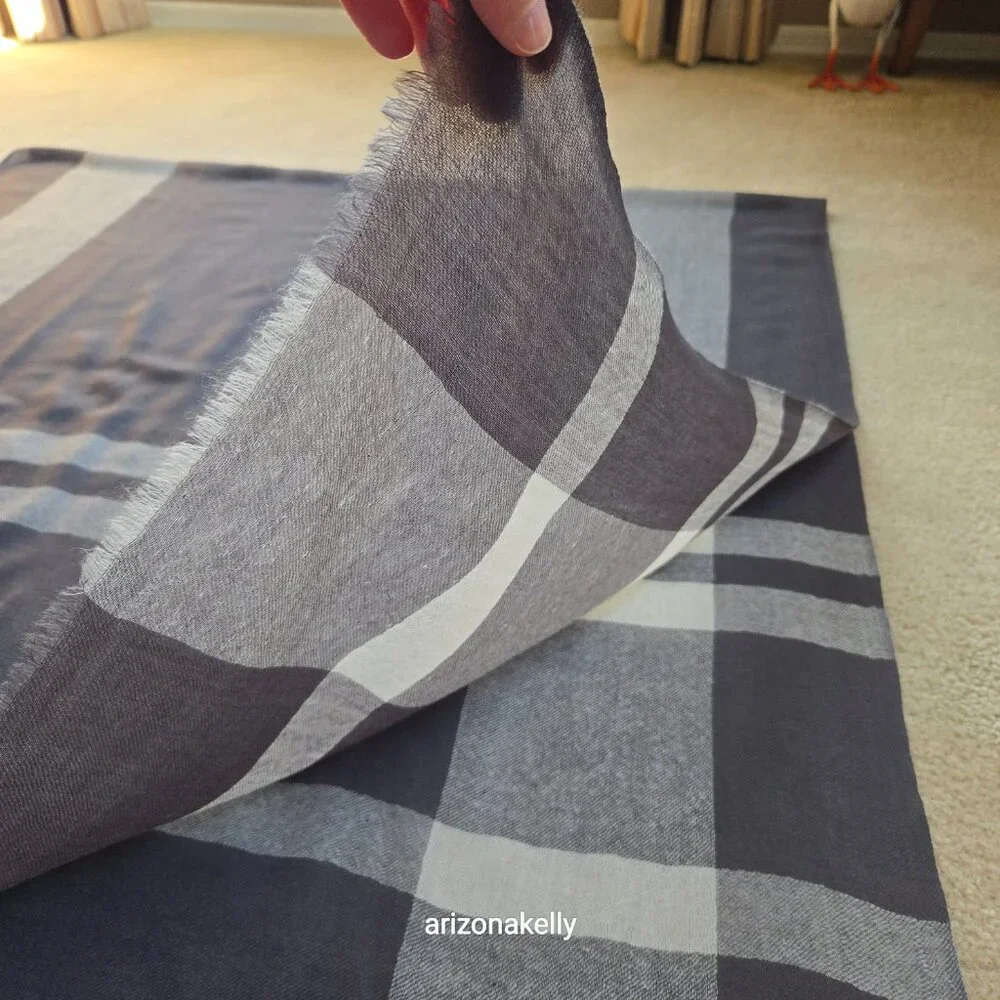 NWOT Beck Sondergaard Wool Scarf Grey Plaid